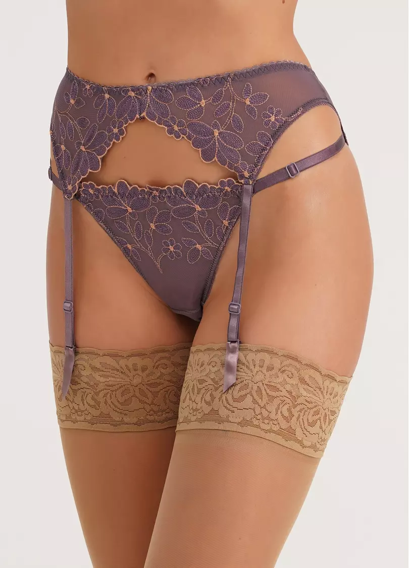 Пояс для чулок из сетки в цветы Provance 3007/31 lavender (фиолетовый)