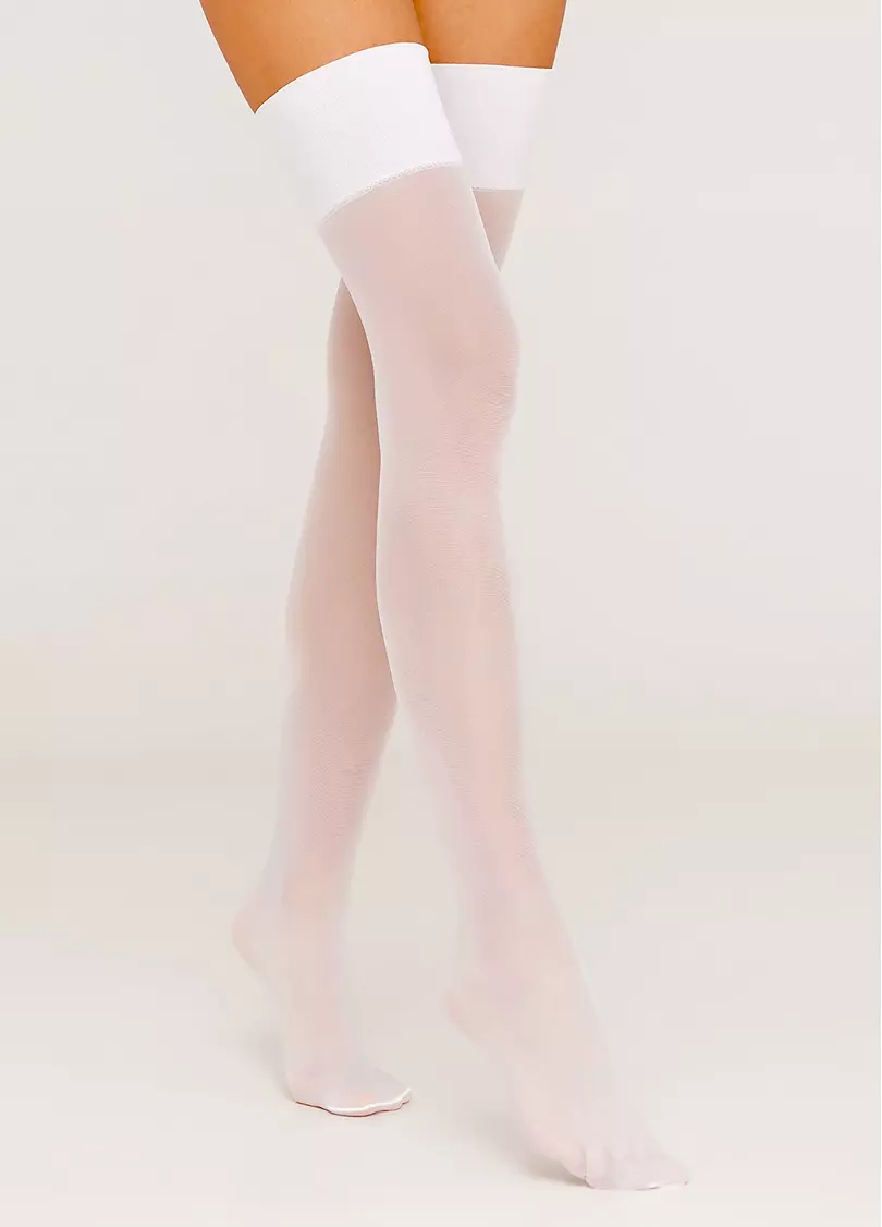 Панчохи з гладкою резинкою Segreto 20 den bianco (білий)