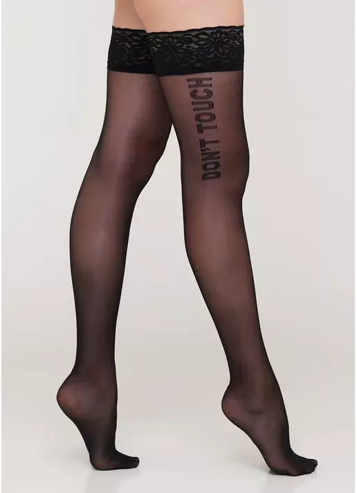 Чулки с надписью на силиконовой основе VOGUE 20 (2) calze Чулки с надписью на силиконовой основе VOGUE 20 (2) calze