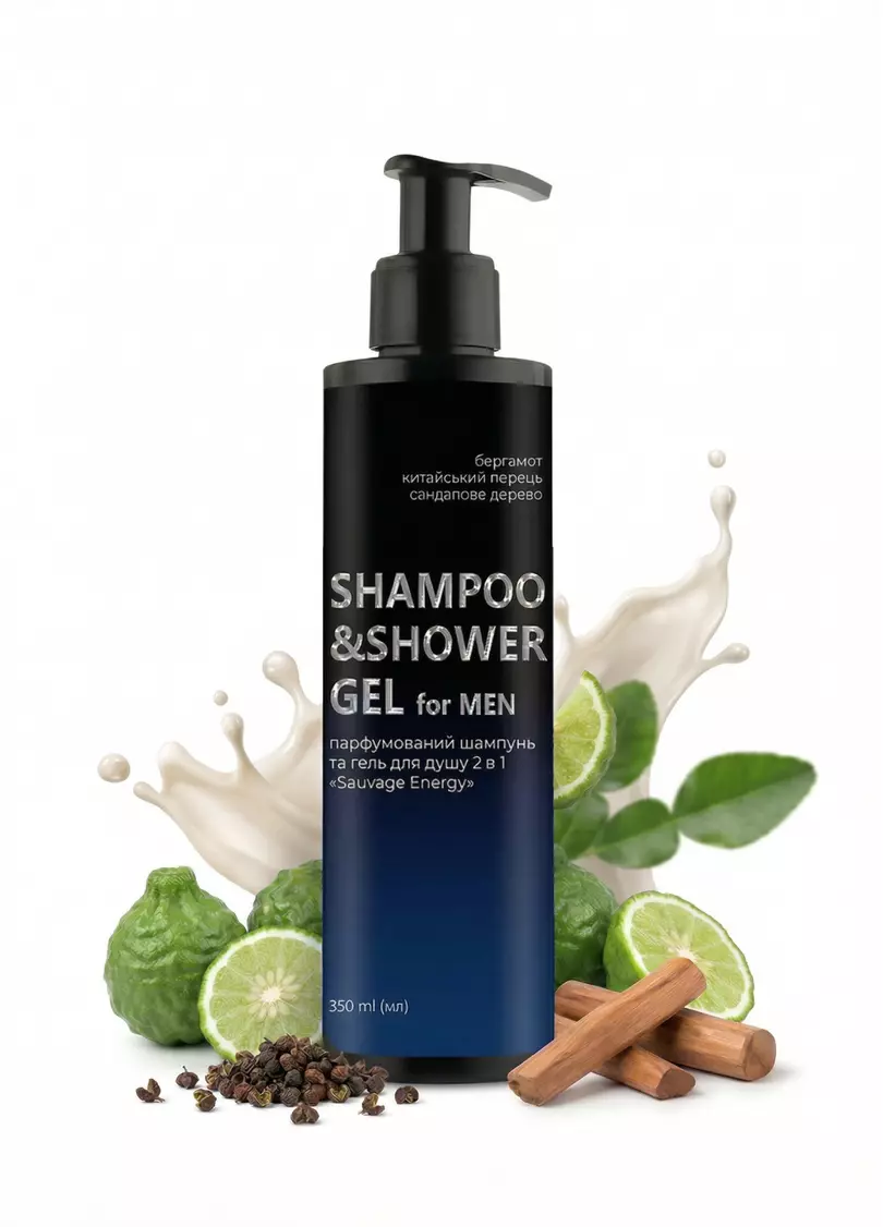 Парфумований чоловічий шампунь-гель для душу "Savage Energy" MG