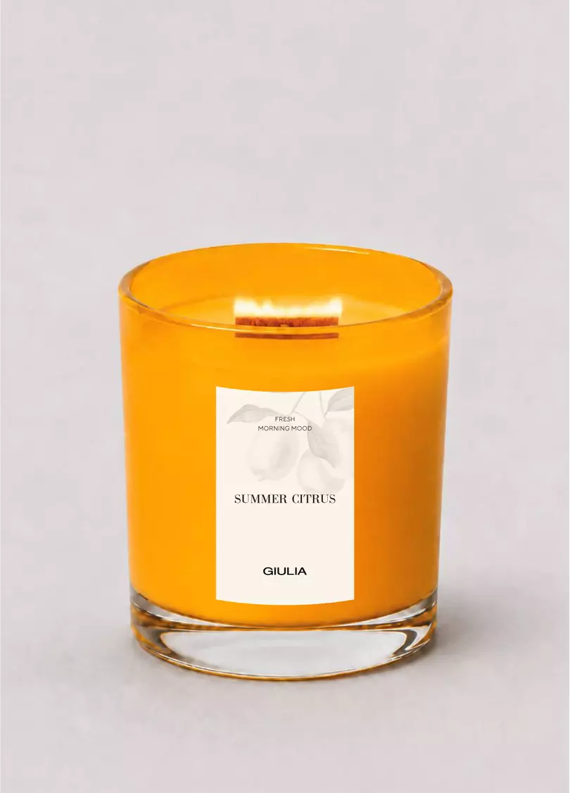 Соєва свічка з нотами апельсина та мандарина SUMMER CITRUS
