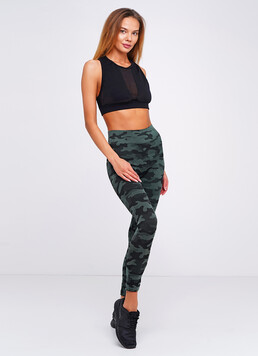 Леггинсы для фитнеса LEGGINGS MILITARY 01 (зеленый)