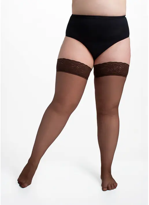 Панчохи великих розмірів POSITIVE HOLD UPS 20 cappuccino (коричневий)