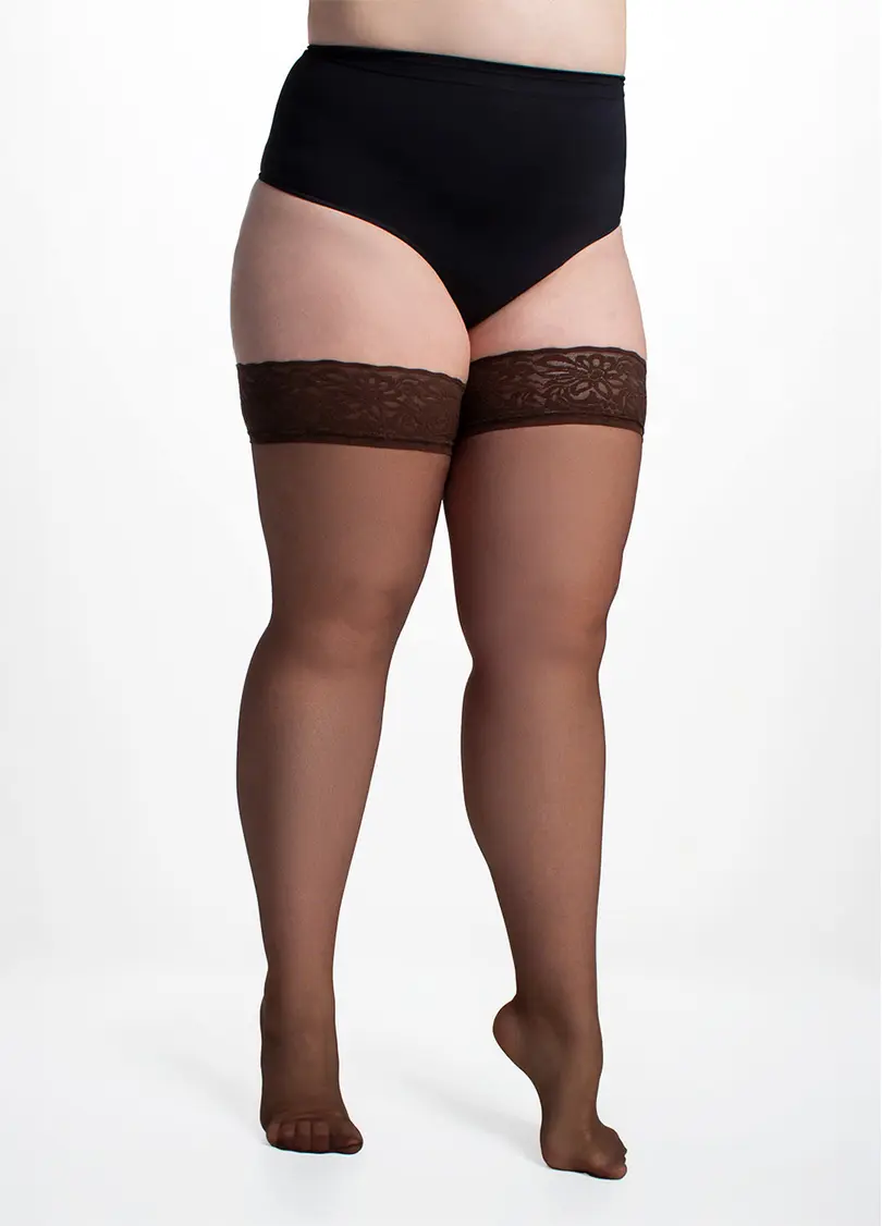 Панчохи великих розмірів POSITIVE HOLD UPS 20 cappuccino (коричневий)