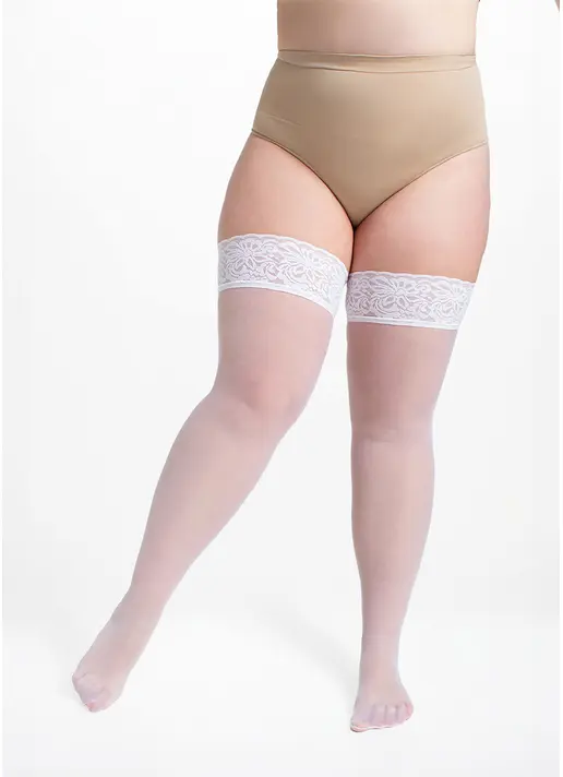 Панчохи великих розмірів POSITIVE HOLD UPS 20 bianco (білий)