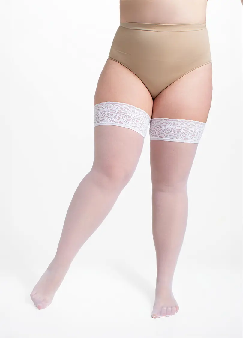 Панчохи великих розмірів POSITIVE HOLD UPS 20 bianco (білий)