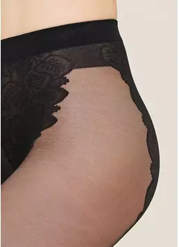 Колготки з ажурними трусиками Bikini 20 den (nero)