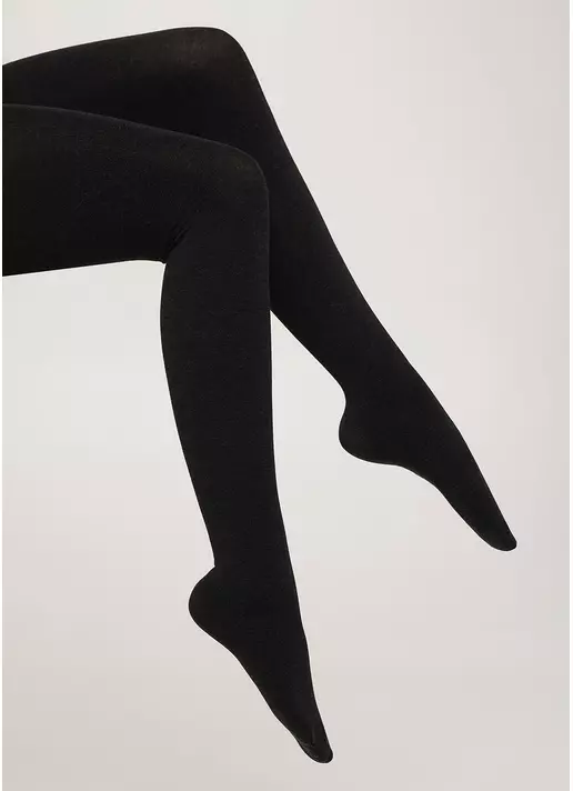 Колготки теплые из вискозы CASHMERE TOUCH asphalt (серо-черный)