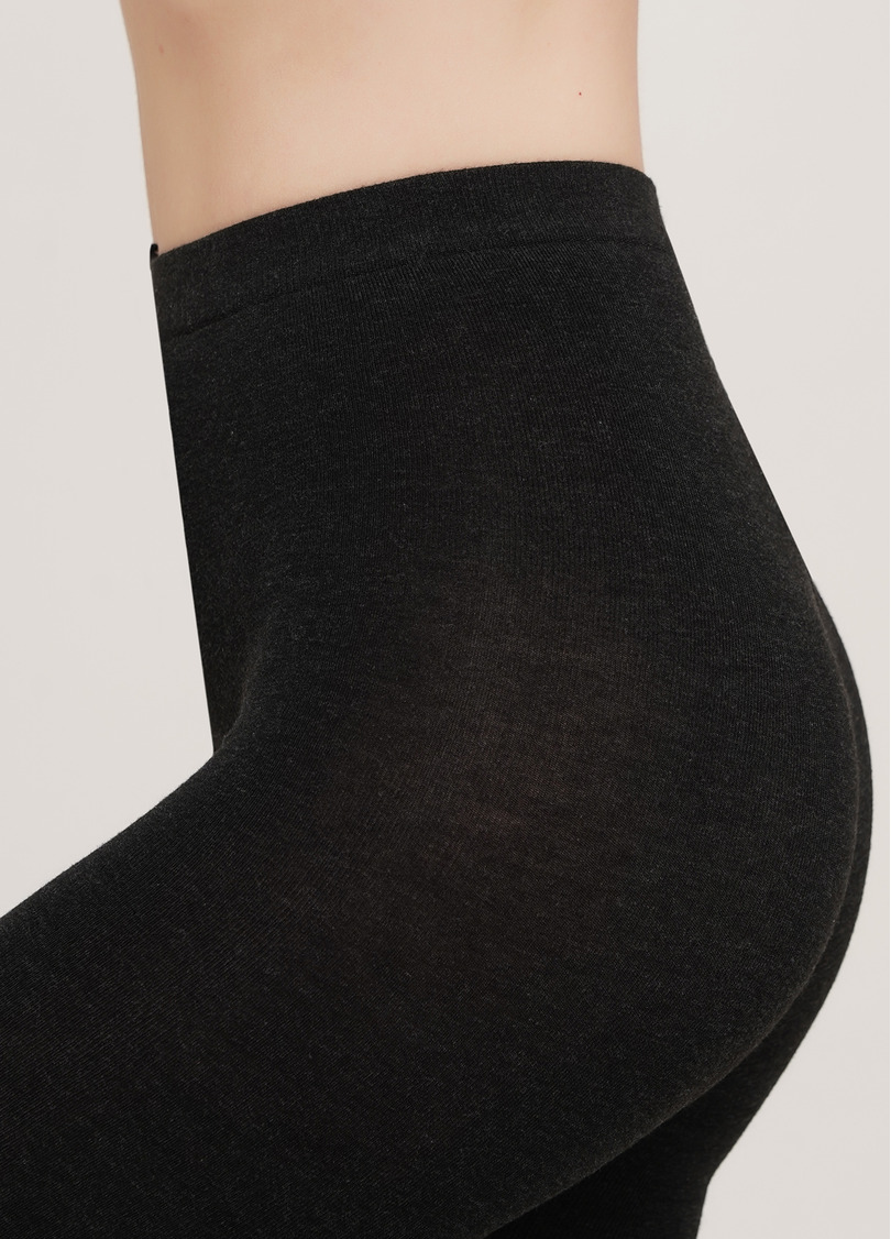 Колготки теплые из вискозы CASHMERE TOUCH asphalt (серо-черный)