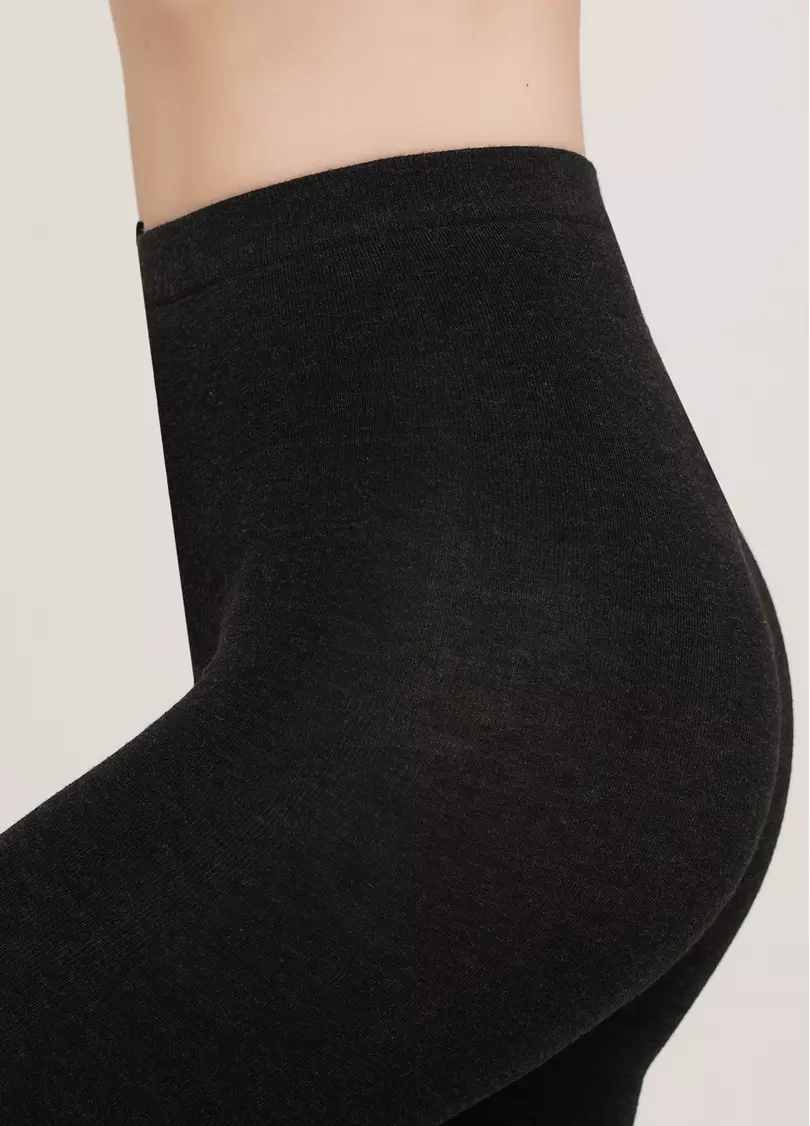 Колготки теплые из вискозы CASHMERE TOUCH asphalt (серо-черный)