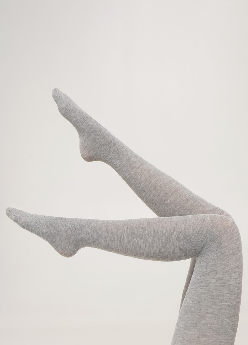 Колготки теплые из вискозы CASHMERE TOUCH light grey melange (серый)