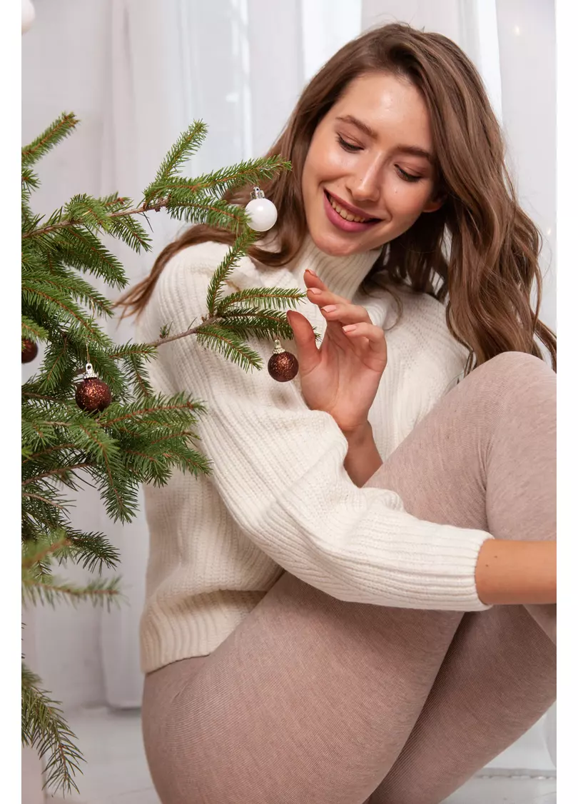 Колготки теплі з віскози CASHMERE TOUCH (sand)