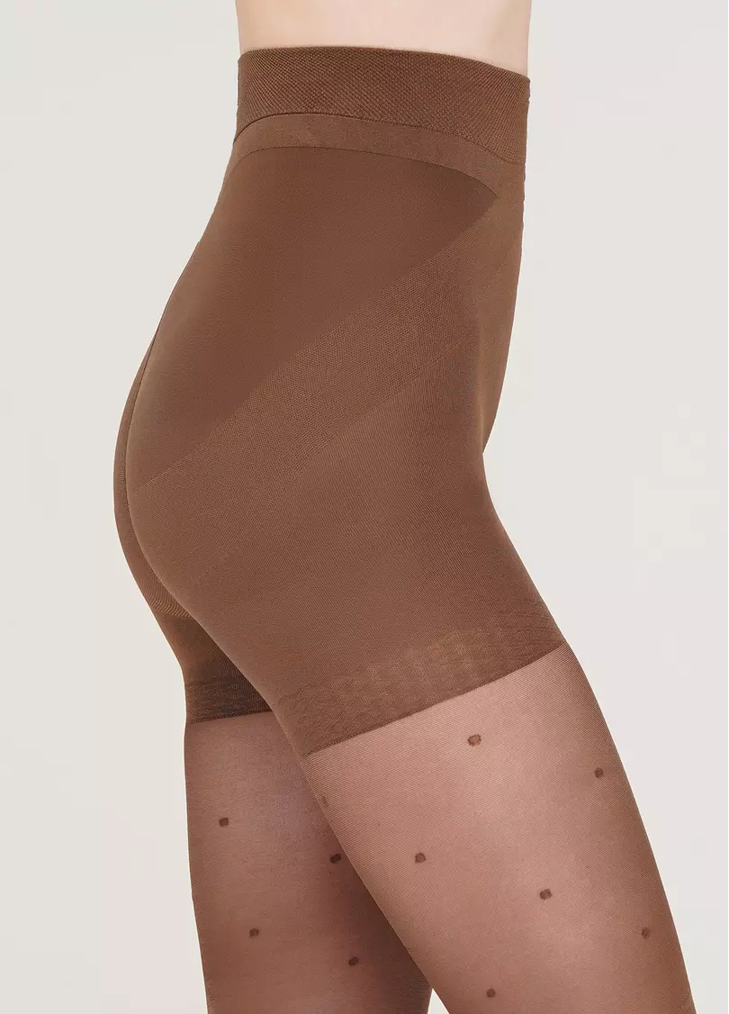 Колготки моделюючі з фантазійним горошком Effect Up Amalia 40 den (cappuccino)