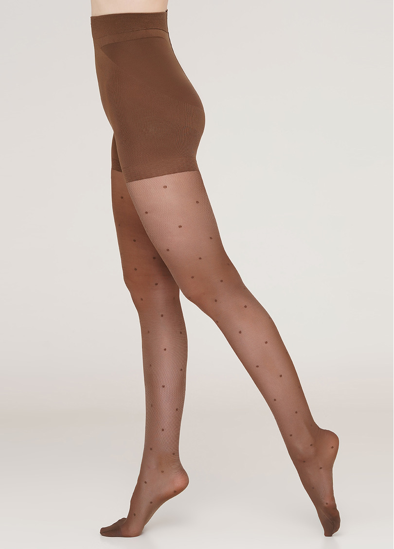 Колготки моделирующие с фантазийным горошком Effect Up Amalia 40 den (cappuccino)