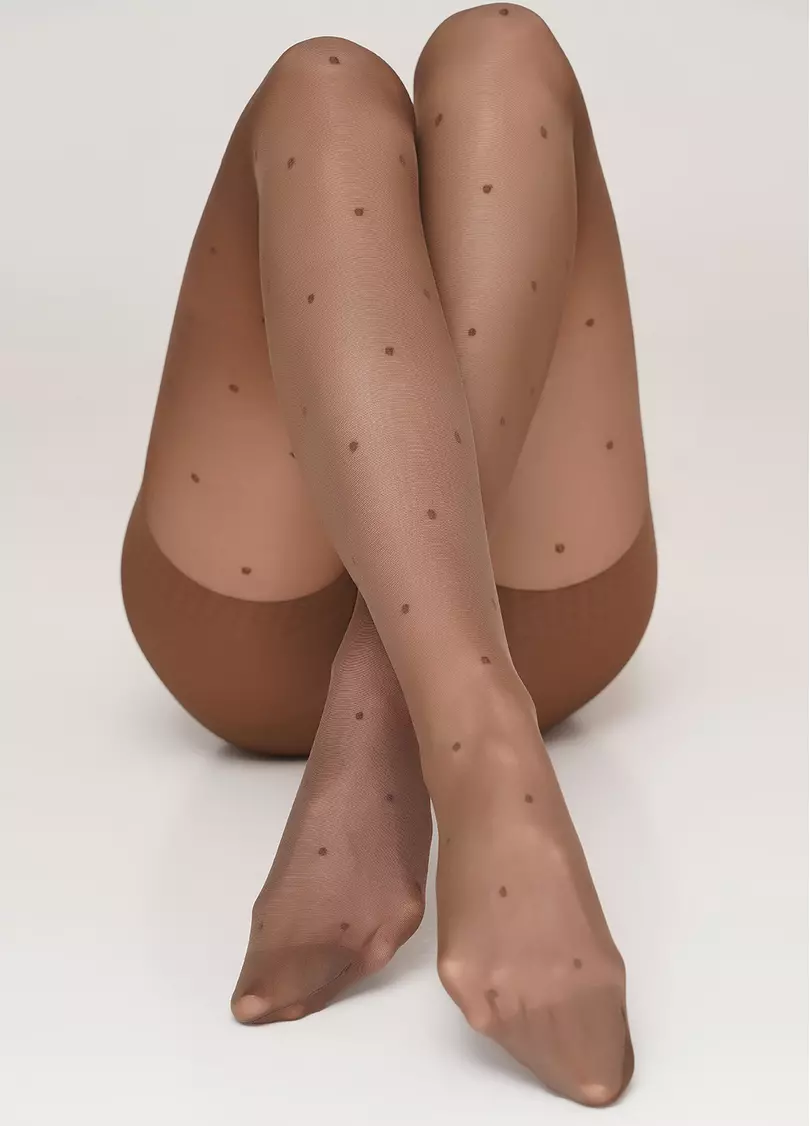 Колготки моделюючі з фантазійним горошком Effect Up Amalia 40 den (cappuccino)