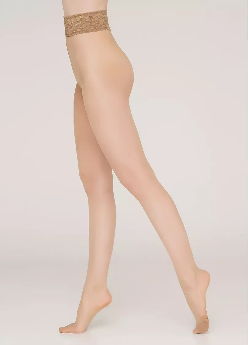 Колготки з мереживним поясом на силіконовій основі Impresso 20 den (daino)