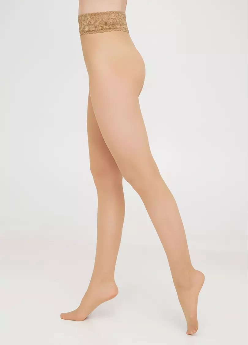 Колготки з імітацією сітки з мереживним поясом IMPRESSO RETE VISION 40 (1) daino (бежевий)