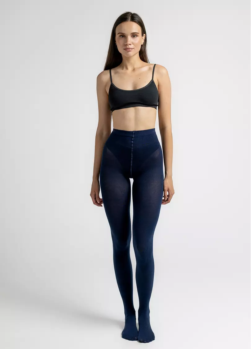 Колготки теплые хлопковые LUCKY COTTON 200, синие