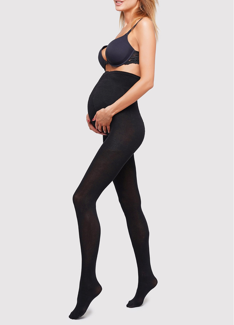 Колкотки хлопковые для беременных Mama Cotton 200 nero (черный)