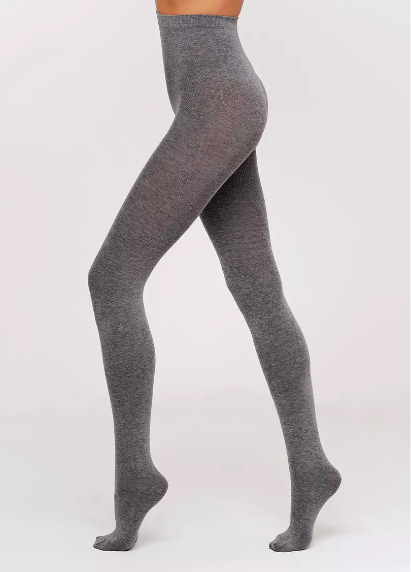 Колготки бавовняні меланжеві Melange Cotton 200 den (dark grey)