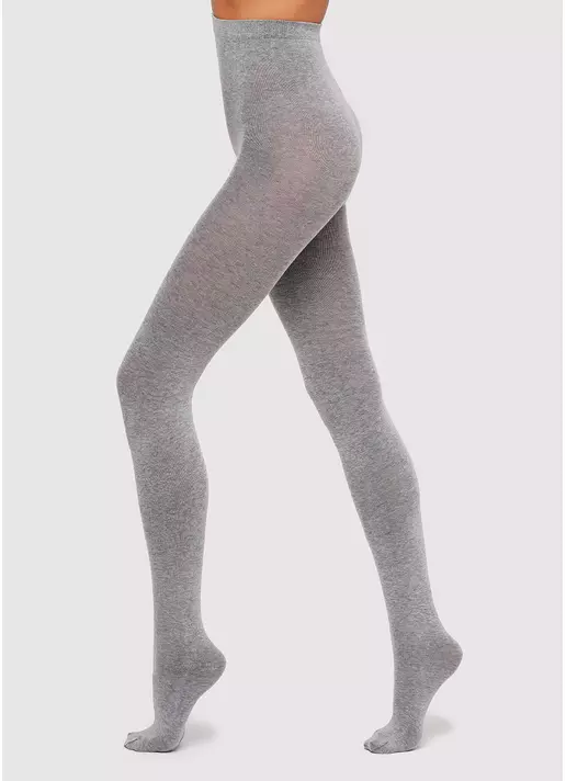 Колготки бавовняні меланжеві Melange Cotton 200 den (grey melange)