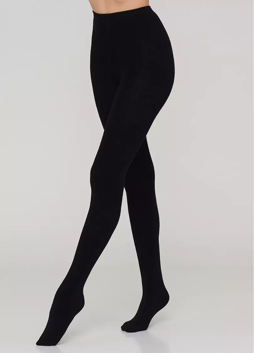 Теплые махровые колготки TERRY 250 black (черный)
