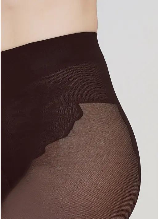 Колготки з ажурними трусиками BIKINI 40 coffee (коричневий)