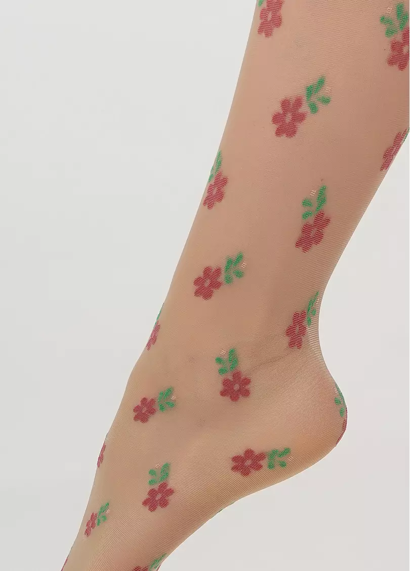 Капроновые колготки для девочек ALANA 20 (2) с рисунком glace (бежевый)