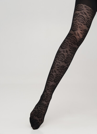 Детские капроновые колготки с рисунком CARLY 40 (2) nero (черный)