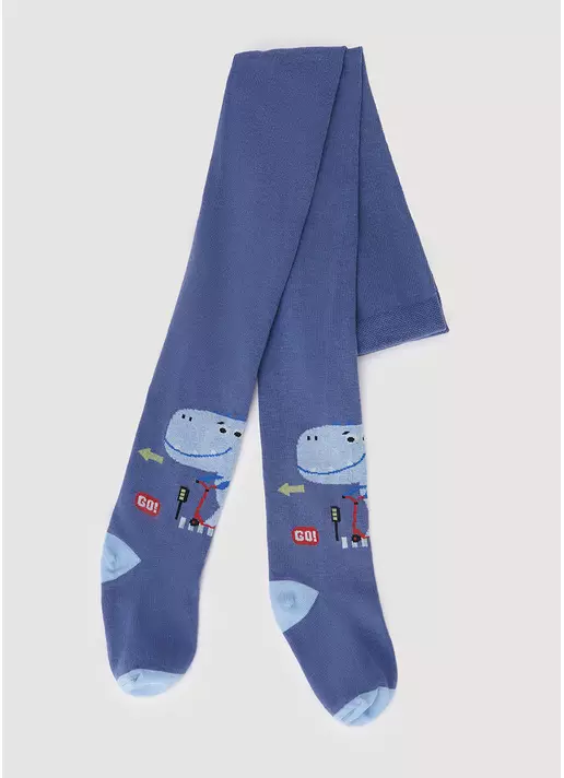 Дитячі бавовняні колготки з малюнком динозавра D088