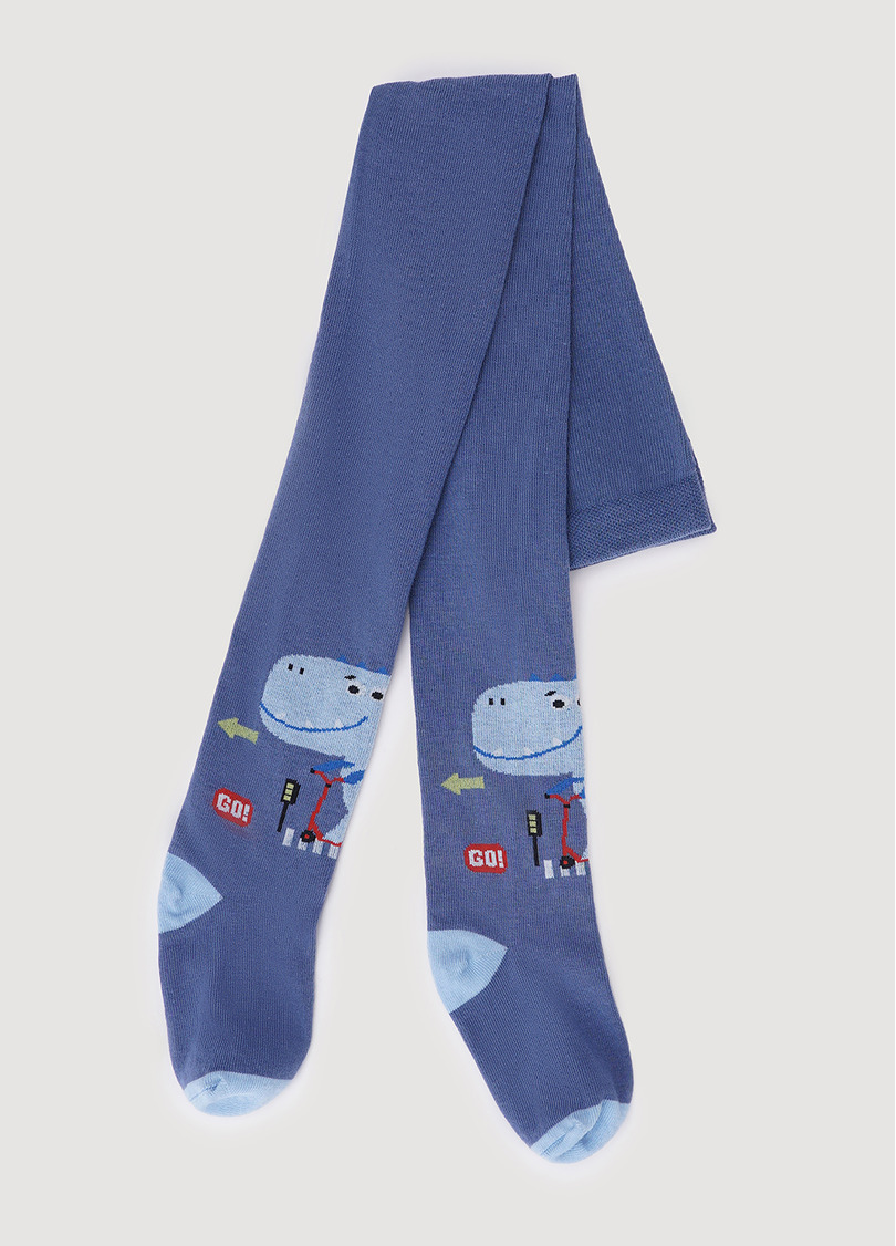 Дитячі бавовняні колготки з малюнком динозавра D088