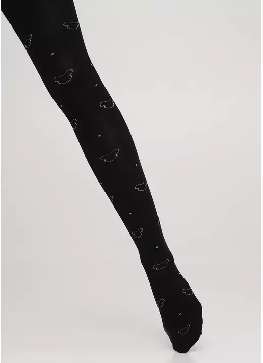 Бавовняні колготки для підлітків з малюнком D089 TEEN GIRL black (чорний)