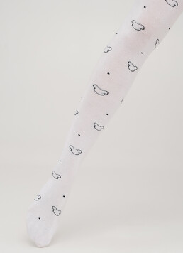 Хлопковые колготки для подростков с рисунком D089 TEEN GIRL white (белый)