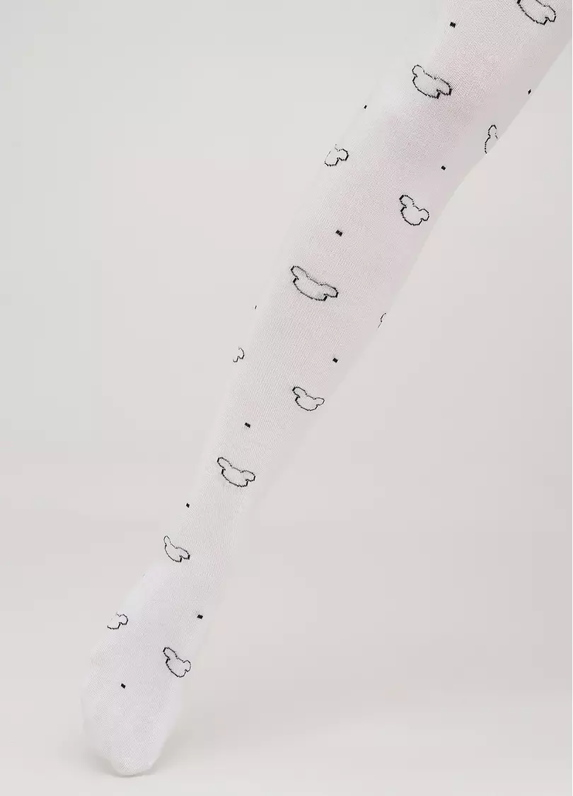 Бавовняні колготки для підлітків з малюнком D089 TEEN GIRL white (білий)