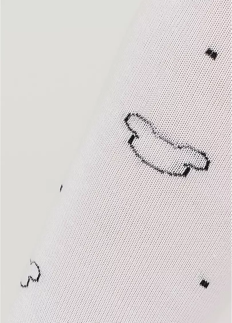 Бавовняні колготки для підлітків з малюнком D089 TEEN GIRL white (білий)