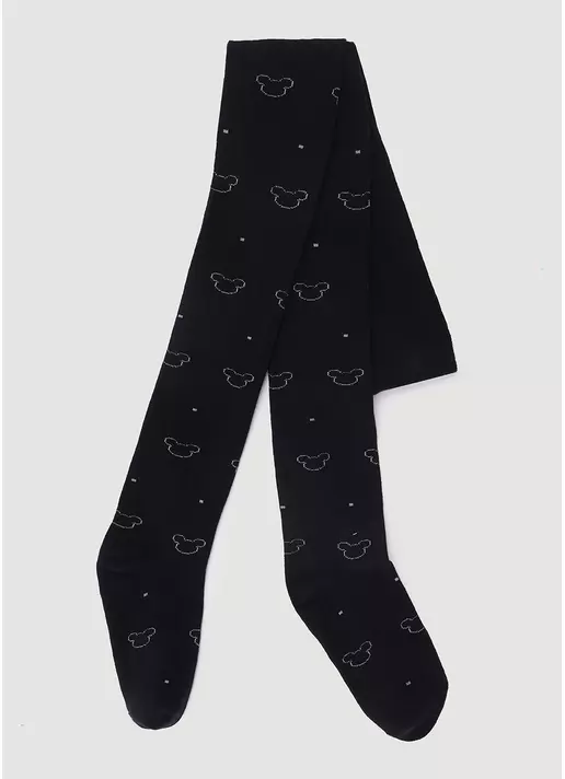 Дитячі колготки бавовняні з малюнком D089 black (чорний)