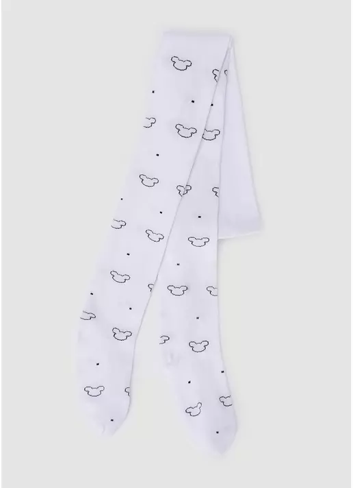 Дитячі колготки бавовняні з малюнком D089 white (білий)