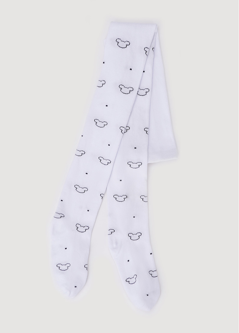 Детские колготки хлопковые с рисунком D089 white (белый)
