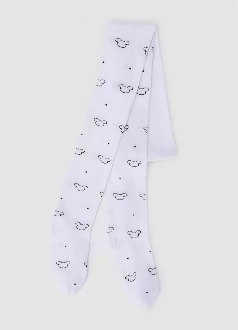 Дитячі колготки бавовняні з малюнком D089 white (білий)