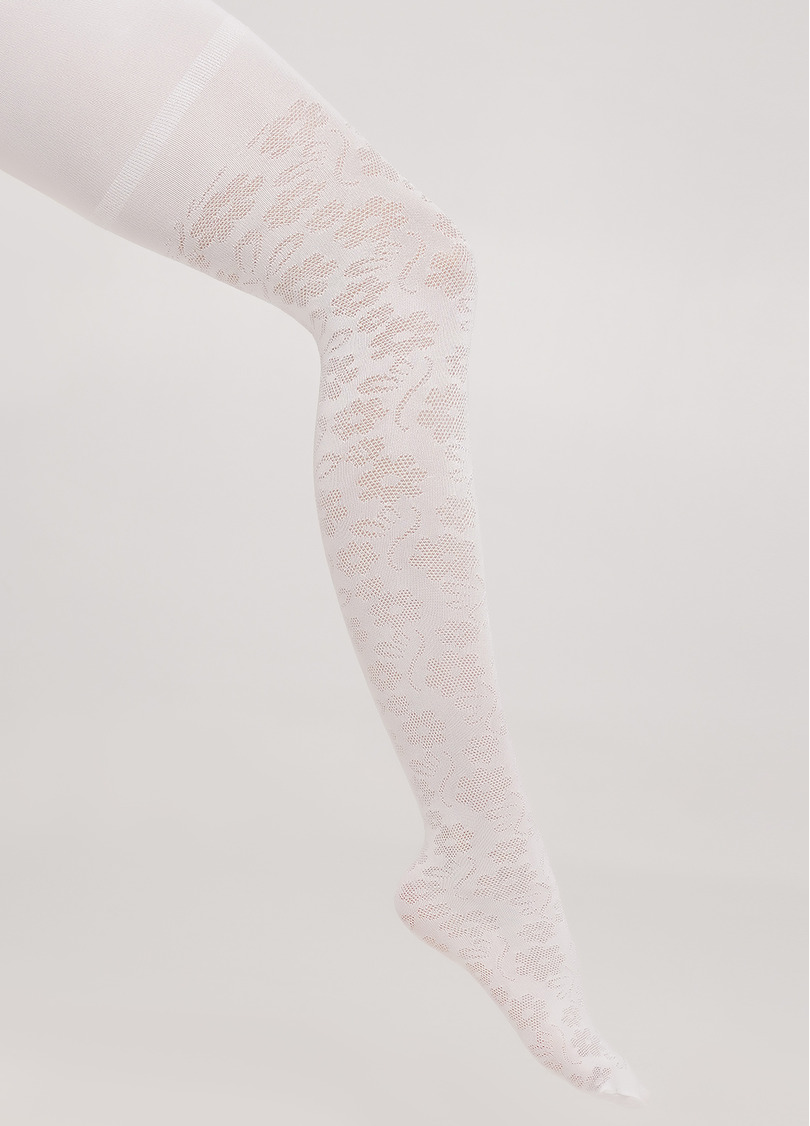 Дитячі колготки з квітковим візерунком DEBBIE 60 bianco (білий)