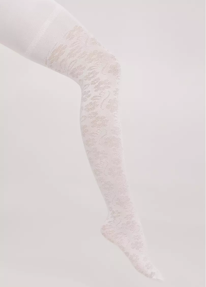 Дитячі колготки з квітковим візерунком DEBBIE 60 bianco (білий)