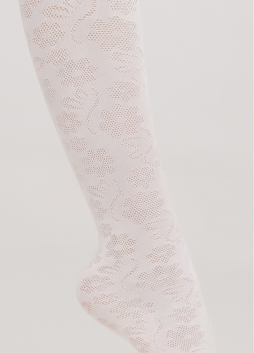 Дитячі колготки з квітковим візерунком DEBBIE 60 bianco (білий)