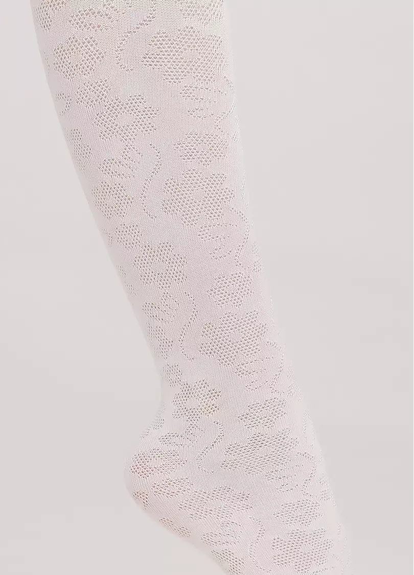 Дитячі колготки з квітковим візерунком DEBBIE 60 bianco (білий)