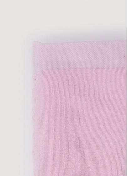 Детские колготки махровые в полоску с рисунками сов DTe-002 pearl (розовый)