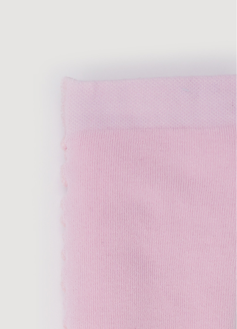 Детские колготки махровые в полоску с рисунками сов DTe-002 pearl (розовый)