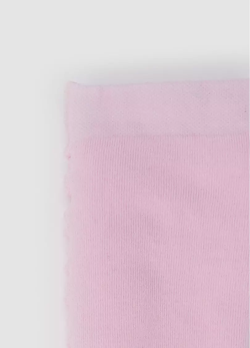 Дитячі колготки махрові в смужку з малюнками сов DTe-002 pearl (рожевий)