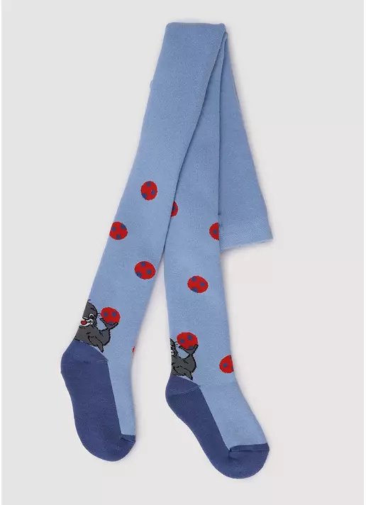 Дитячі колготки махрові з малюнком DTe-003 baby blue (блакитний)