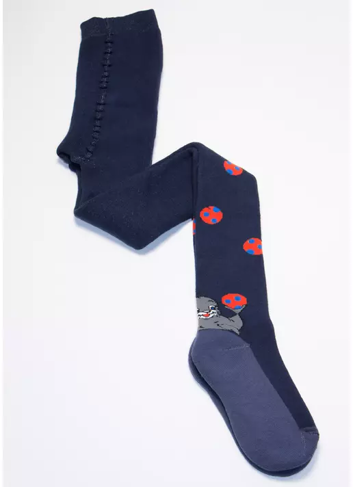 Дитячі колготки махрові з малюнком DTe-003 navy (синій)