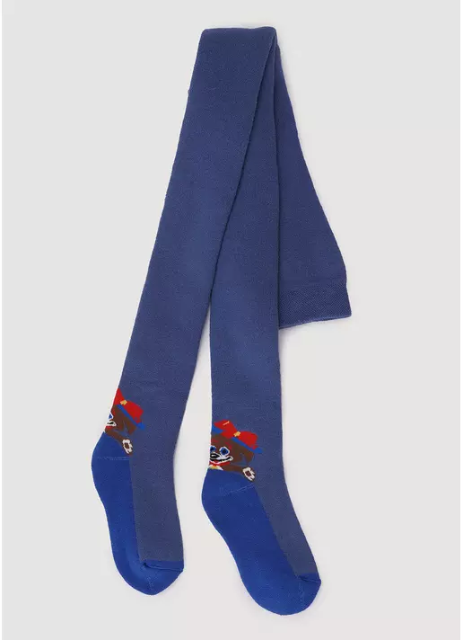 Дитячі колготки махрові з малюнком собачок DTe-004 moonlight blue (синій)