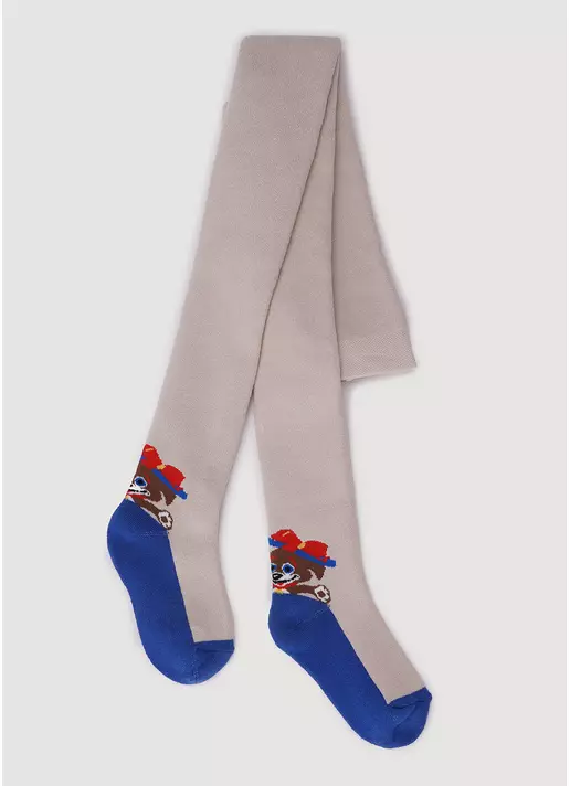 Дитячі колготки махрові з малюнком собачок DTe-004 panna (білий)